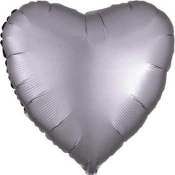 Balão Foil coração cetim greige- S15