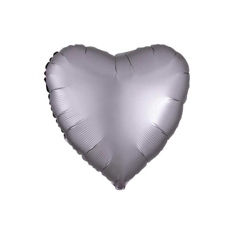 Balão Foil coração cetim greige- S15