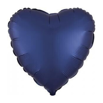Balão Foil Coração de cetim Azul Navy -S15