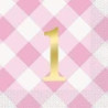 16 Guardanapos Rosa 1st Birthday