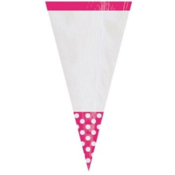 10 cones para doces Rosa Choque
