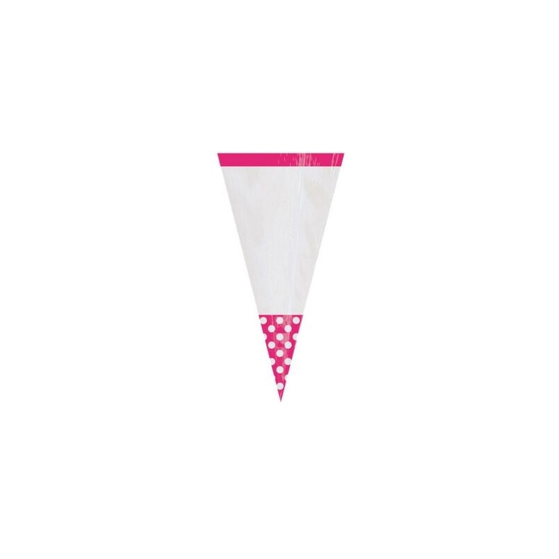 10 cones para doces Rosa Choque