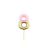 Vela de aniversário Rosa/ouro metalizado 10,5cm n8