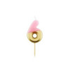 Vela de aniversário Rosa/ouro metalizado 10,5cm n6