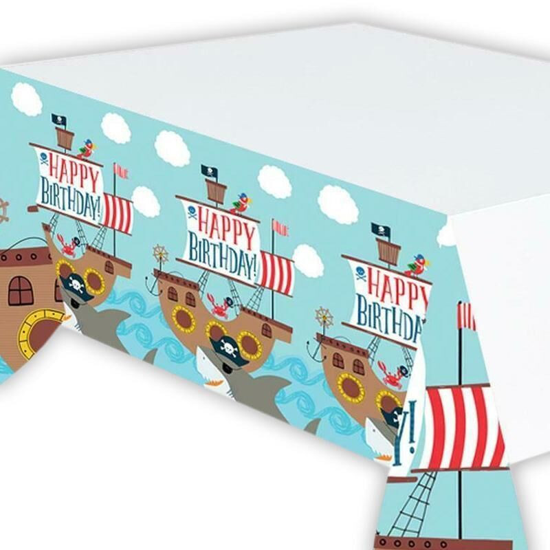 Toalha Plástica Ahoy Birthday 1.37m x 2.6m