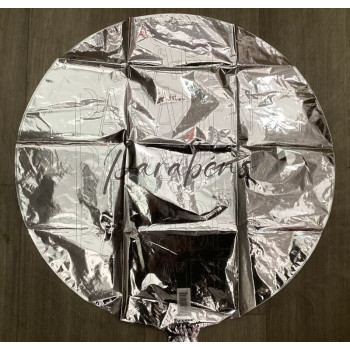 Balão Foil Redondo Prateado 18" Parabéns Parabéns