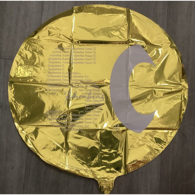 Balão Foil Redondo Dourado 18" Parabéns 50 Anos