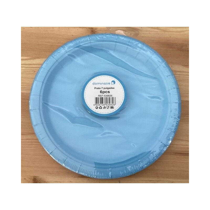 6 Pratos 18cm azul claro