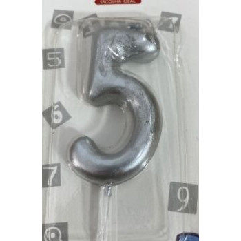 Vela Prateada 6cm nº5
