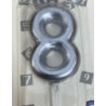Vela Prateada 6cm nº8
