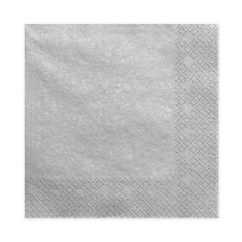 20 guardanapos 33x33cm prateado