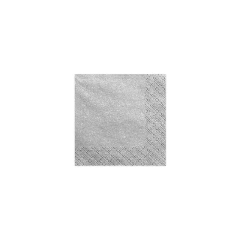 20 guardanapos 33x33cm prateado