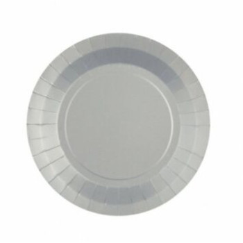 6 Pratos 18cm prateado