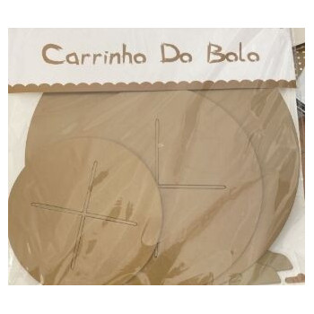 Suporte para bolos 3 andares dourado