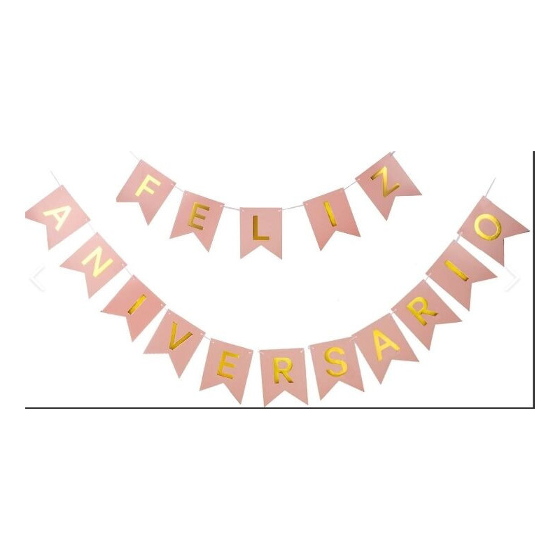 Bandeira Feliz Aniversário 3m Rosa