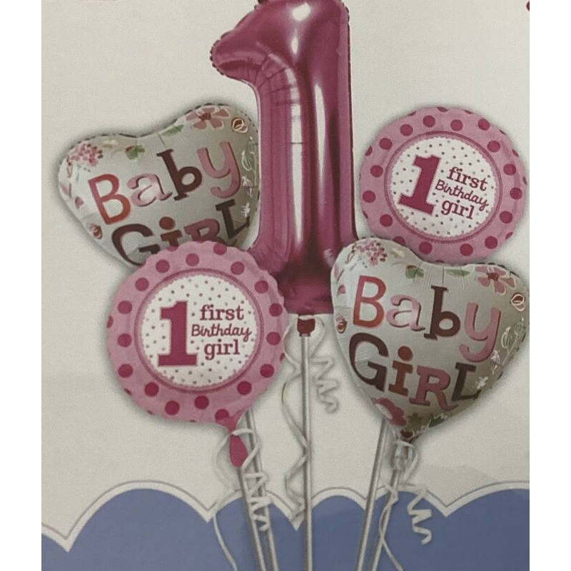 Kit de balões 1st Birthday Baby Girl