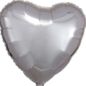 Balão Coração prata 18 polegadas