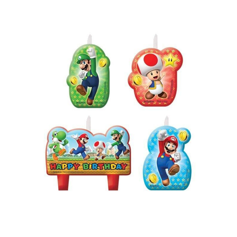 4 Velas Super Mário