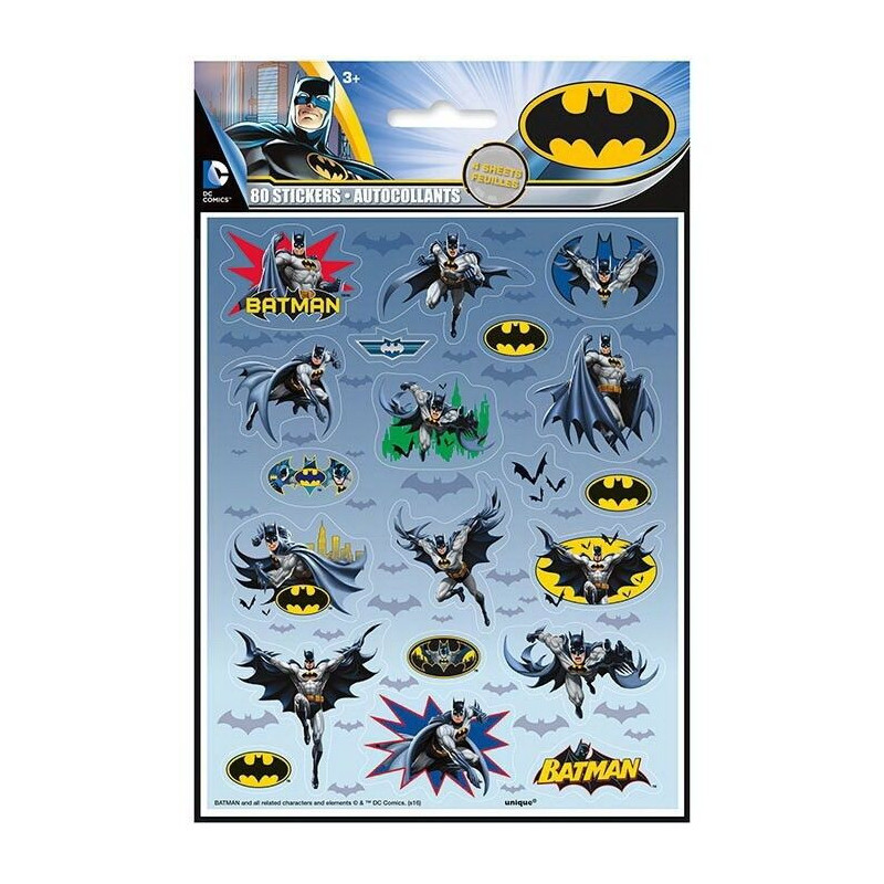 4 Folhas de Autocolantes do Batman