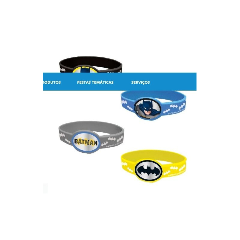 4 Pulseiras de Borracha Batman