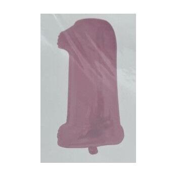 Balão Foil rosa bebé n. 1 106x49 cm