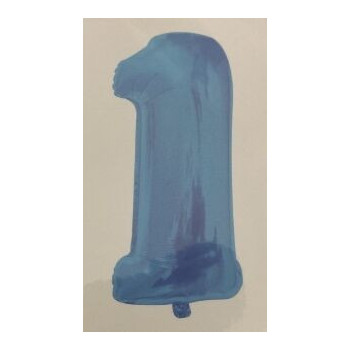 Balão Foil n. 1 azul claro 106x49 cm