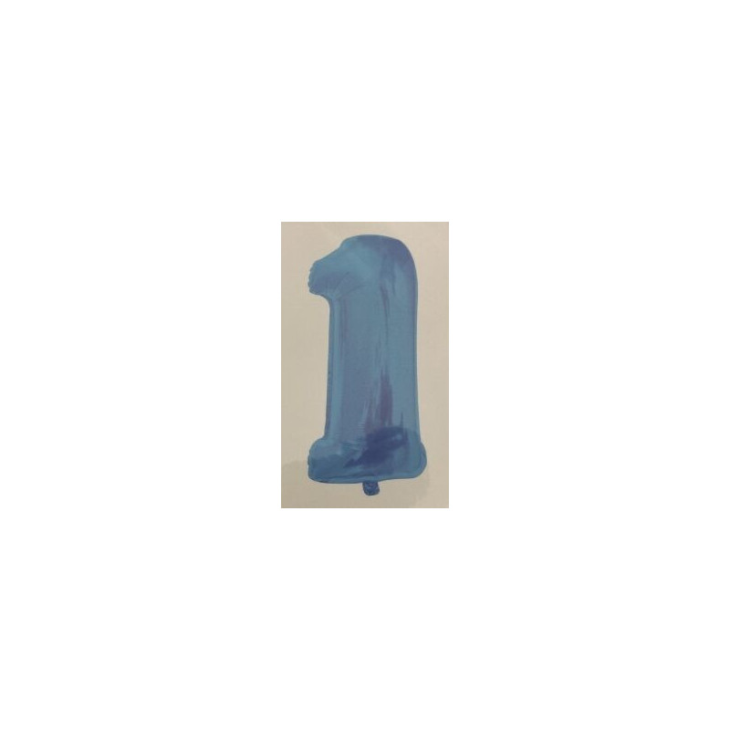 Balão Foil n. 1 azul claro 106x49 cm