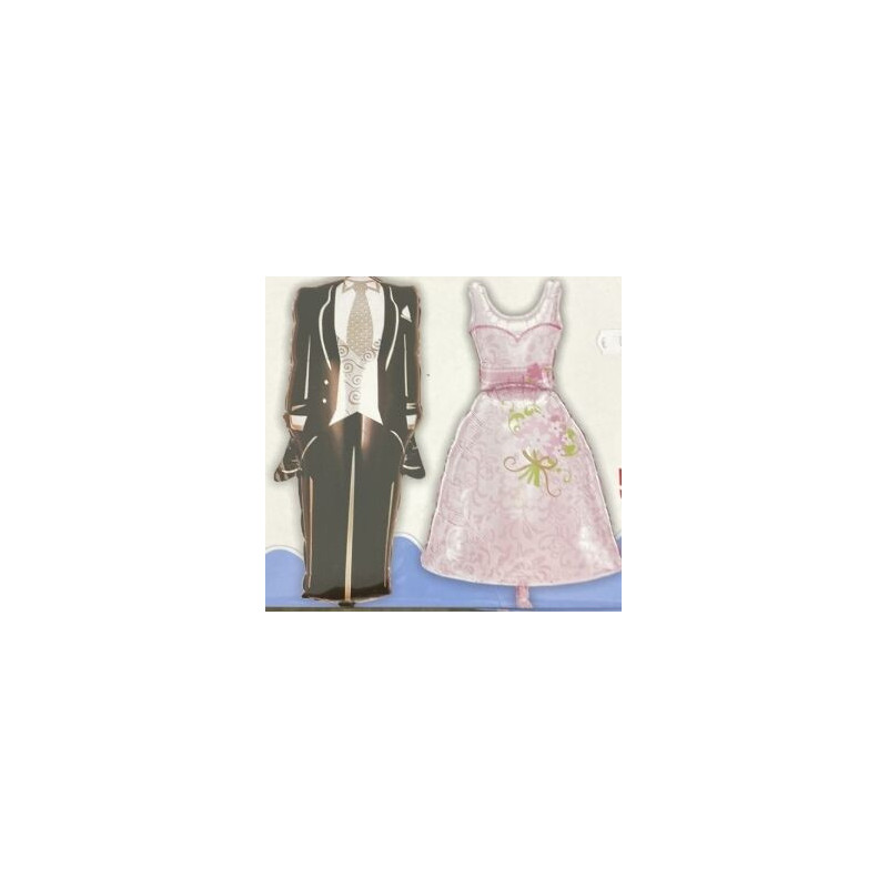 Conjunto de 2 baloes foil supershape noivos