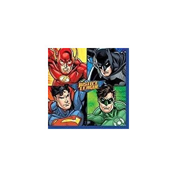 16 guardanapos 33x33cm Liga da Justiça
