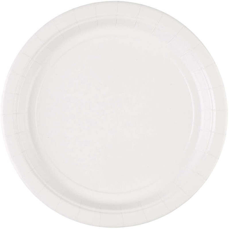 8 Pratos 22.8cm Branco Papel