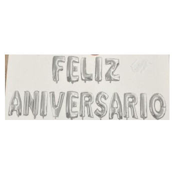 16 Balão Foil Feliz Aniversário Prata