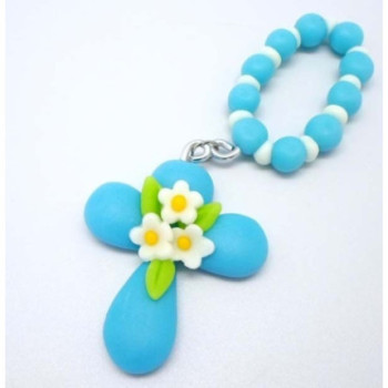 Dezena Azul com flores o centro 12cm