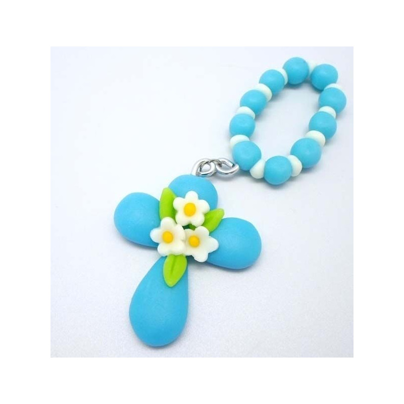 Dezena Azul com flores o centro 12cm