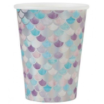 10 Copos Papel Pequena Sereia