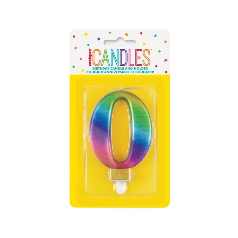 Vela Metallic Rainbow  Nº0 7cm
