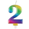 Vela Metallic Rainbow  Nº2 7cm