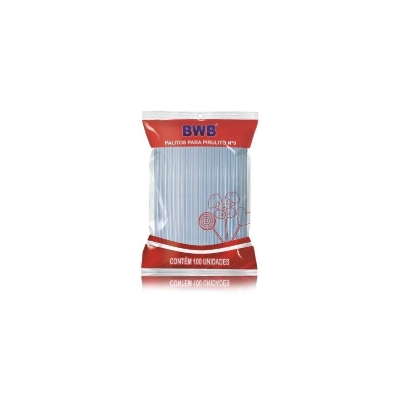 Palito para Pirulito Pequeno (Tubo de Pet Cristal nº9) - 100uni