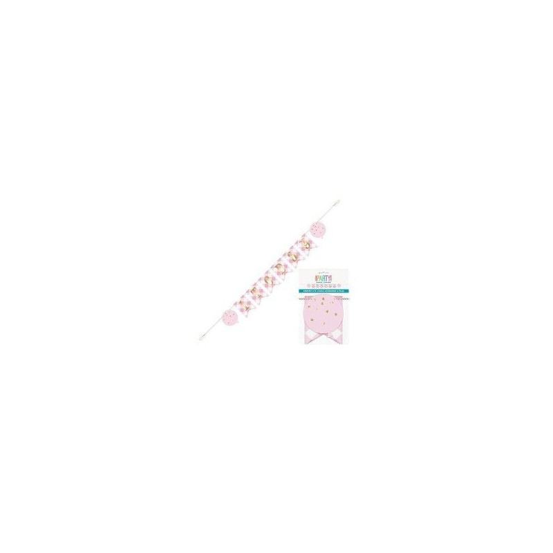 Banner 1st Birthday Pink 1,82m  6 peças