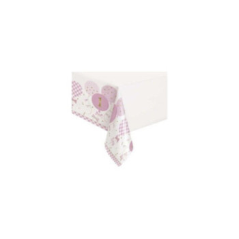Toalha plástico 1st birthday Rosa 55"x84"