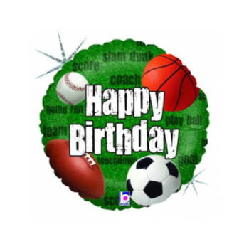 Balão Foil Sport Balls Birthday 46cm