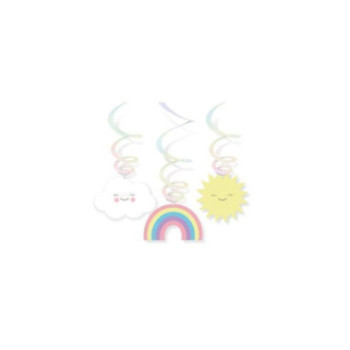 6 Swirl Rainbow & Cloud