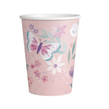 8 Copos Flutter (Borboletas) 250ml