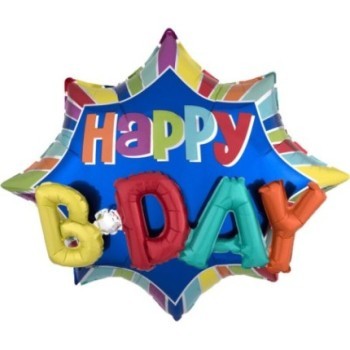 Balão Happy BDay 3D SuperShape p35