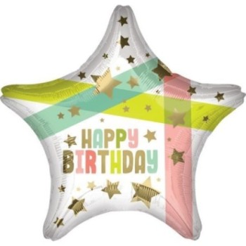 Happy Birthday Gold Stars & Colours Standart