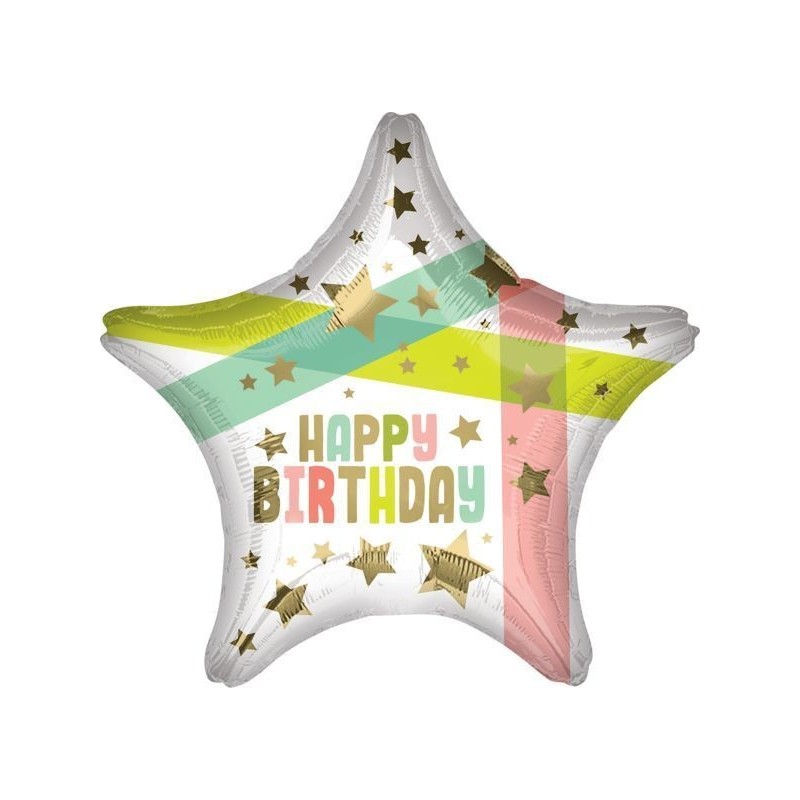Happy Birthday Gold Stars & Colours Standart