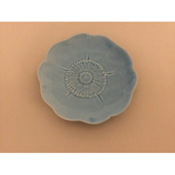 Prato Sobremesa Loiça Flor 18,5cm Azul