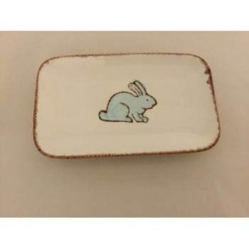 Travessa Coelho Loiça 15x25cm azul