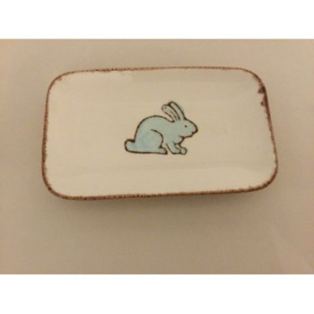 Travessa Coelho Loiça 15x25cm azul
