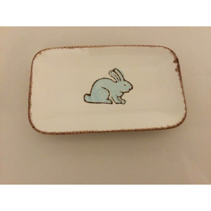 Travessa Coelho Loiça 15x25cm azul