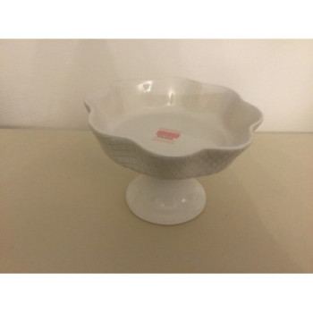 Prato Pé Loiça 27cm Branco